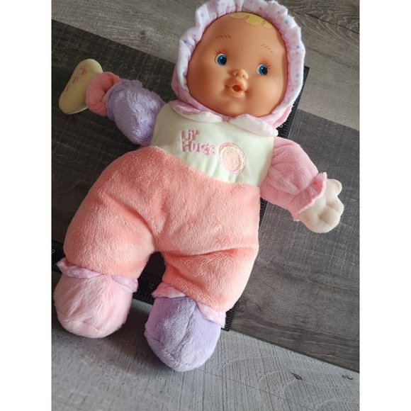 Berenguer Babies  Lil' Hugs Pink Baby Doll Plush Rattle Soft Toy Stuffed 12" - Picture 5 of 8